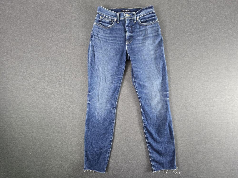 Lucky Brand Jeans Womens 29 Blue High Rise Skinny Bridgette Distressed Denim